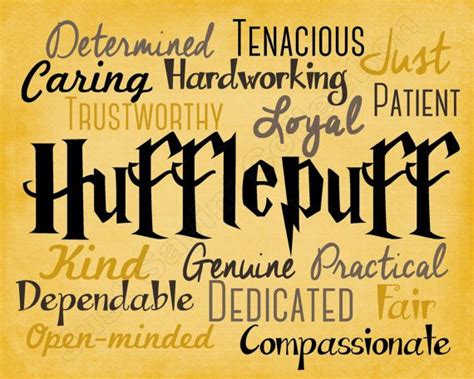Harry Potter Hufflepuff Traits Print— Harry Potter Typography— Hogwarts