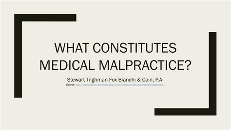 What Constitutes Medical Malpractice By Stewart Tilghman Fox Bianchi