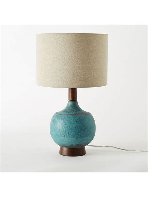 West Elm Modernist Table Lamp Turquoise At John Lewis And Partners