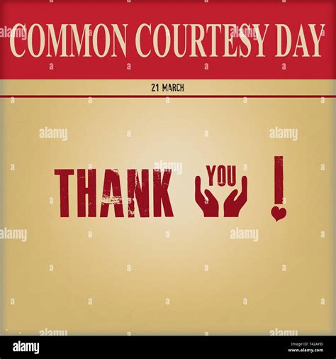 Poster For Common Courtesy Day Thank You Stock Vector Image And Art