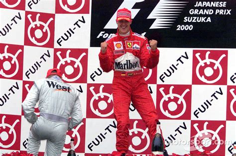 Podium Race Winner And 2000 World Champion Michael Schumacher Ferrari