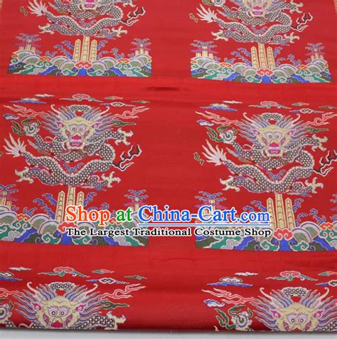 Chinese Traditional Red Dragon Fabric