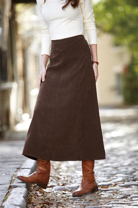 Long Moleskin Skirt Petite Chadwicks Modest Skirts Modest Outfits