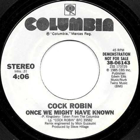 Cock Robin Once We Might Have Known 1985 Vinyl Discogs