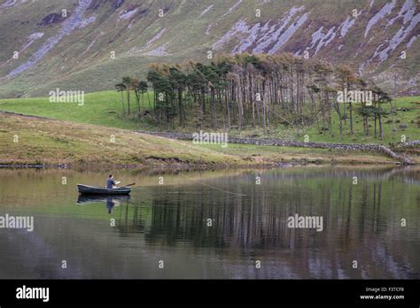 Fly Fishing On Cregennan Lakes Gwynedd Snowdonia National Park North