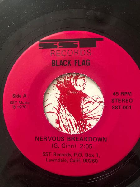 Black Flag Nervous Breakdown Sst 001 Vinyl 7“ Ep 45 Rpm V 6 198