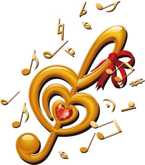 Mq Gold Music Notes Note Bow Music Clipart Large Size Png