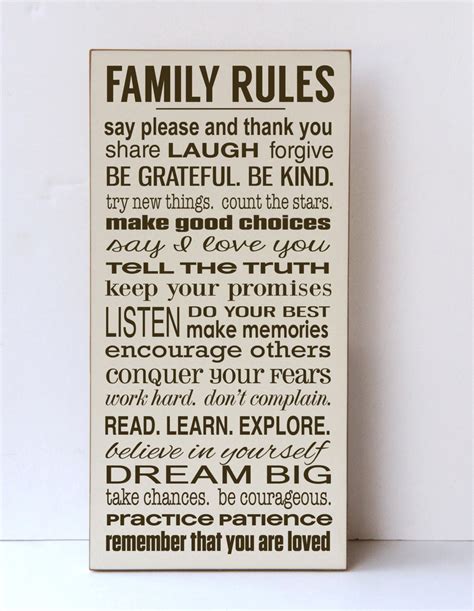 Family Rules Sign, Rules of the Family, Our Family Rules, Wood Sign, Sign Family Rules, Home 