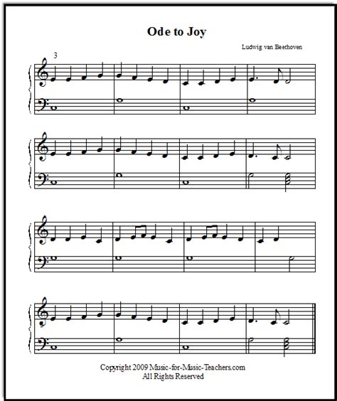 This file contains standard concert band parts for the melody to beethoven's, ode to joy. the lyrics to the song were written in 1785 by a poet named friedrich schiller. Ode to Joy Free Kids' Sheet Music for Piano
