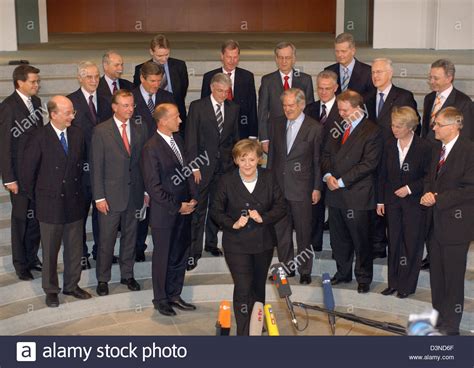German Chancellor Angela Merkel Front C Smiles During A Meeting With