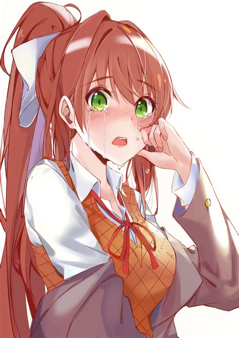 Crying Monika Ddlc Fanart This Page May Contain A Lot Of Spoilersit