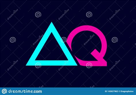 blue pink colorful alphabet letter logo combination aq a q design stock vector illustration of