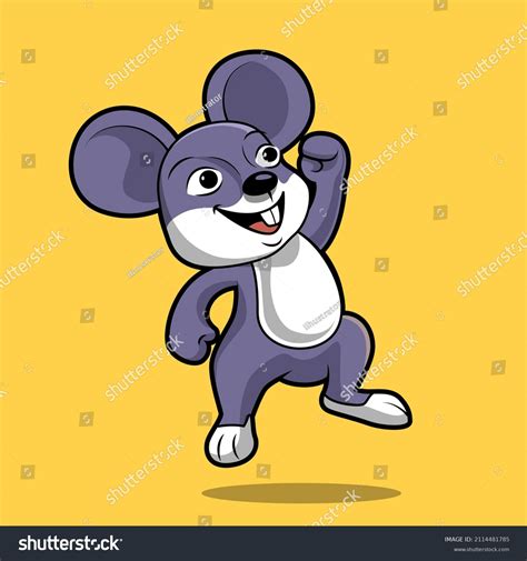 Mouse Jumping Isolated Cute Cartoon Illustration Stock Vector Royalty