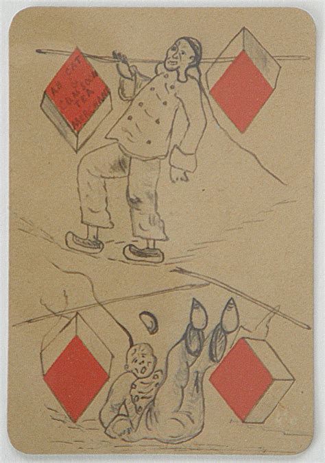 Playing Cards 4 Of Diamonds Drawn By Thomas Claude Wade