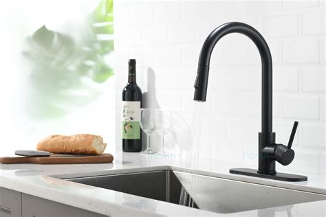 Modern Matte Black Pull Down Kitchen Sink Faucet With LED Ubicaciondepersonas Cdmx Gob Mx