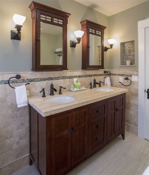 Master Bath With Craftsman Details And Modern Tile Accents