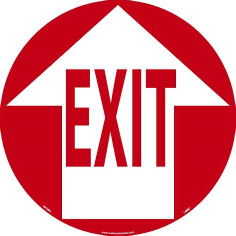 Accuformnmc Exit Entrance And Directional Adhesive Backed Floor Sign