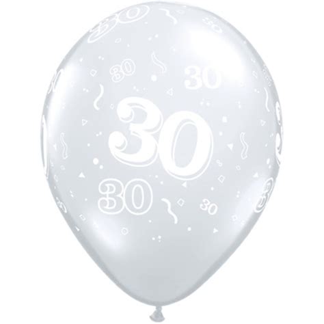 10 Treated 30th Birthday 11″ Clear Helium Filled Balloons London