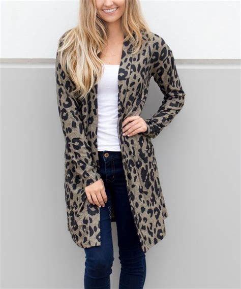 Take A Look At This Brown And Black Leopard Open Cardigan Women Today
