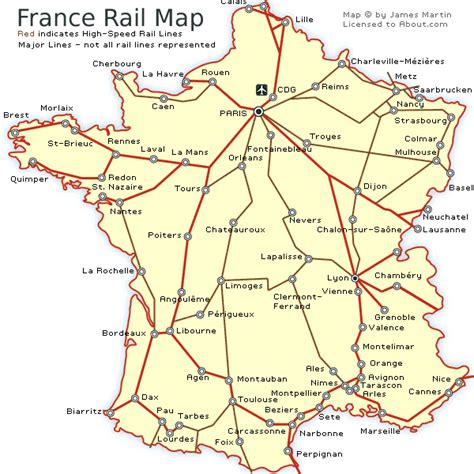France Railways Map And French Train Travel Information