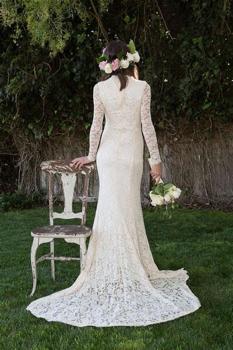 Wedding dress size 14 flutter slv stretch satin ruffled hem casual davids bridaltop rated seller. Classic Lace Wedding Dress With Long Sleeve. Stretch ...