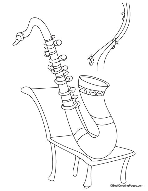 Saxophone coloring page | Download Free Saxophone coloring page for