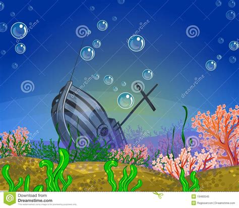 Foto über schiffswrack unter wasser, sehr altes schiff auf dem meeresgrund. Underwater Background. Shipwreck. Royalty Free Stock Photo - Image: 19460545