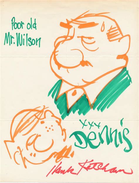 Todd Mueller Autographs Hank Ketcham Full Color Sketch Of Mr Wilson