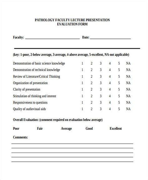 FREE Presentation Evaluation Forms In PDF MS Word Excel