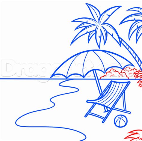 How To Draw A Beach Scene Step 14 Tatoo Books Beach Sketches Beach
