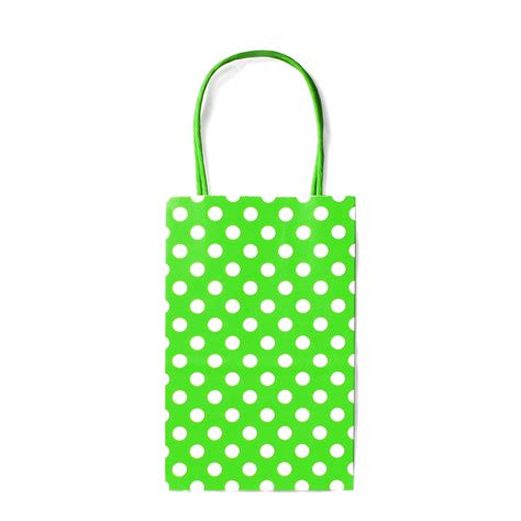 Ct Small Lime Green Polka Dot Kraft Bags Party Favor Bags Food Safe Ink Paper Sturdy