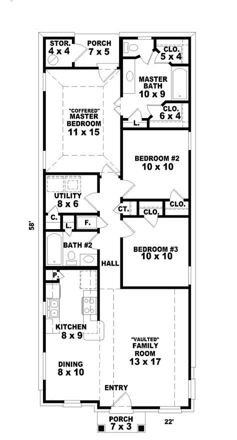 Lake House Floor Plans Narrow Lot Plan 50121ph Narrow Lot Bungalow