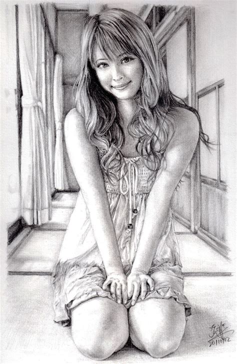 Pencil Portrait Of Japanese Model By Chaseroflight On Deviantart