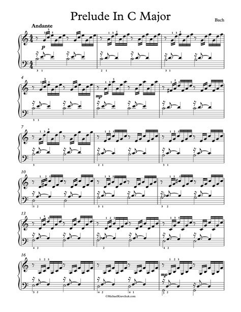 Free Piano Sheet Music Prelude In C Major Bach Enjoy Free Piano