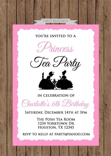 Princess Tea Party Birthday Invitation