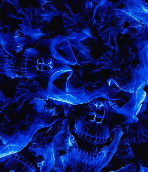 Blue Flaming Skull Cm Pa Hydrographics Hydrographic Tanks