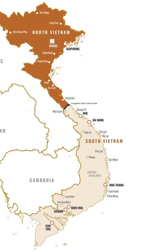 North And South Vietnam Map Map