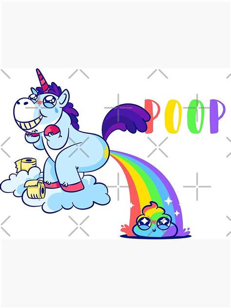 Unicorn Pooping Rainbow Poop Art Print For Sale By Litteposterco