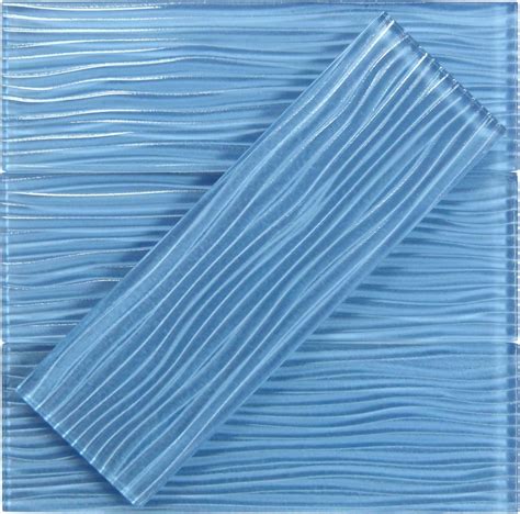 Wavy Subway Tile Blue Wave Glass Subway Tile — Oasis Tile