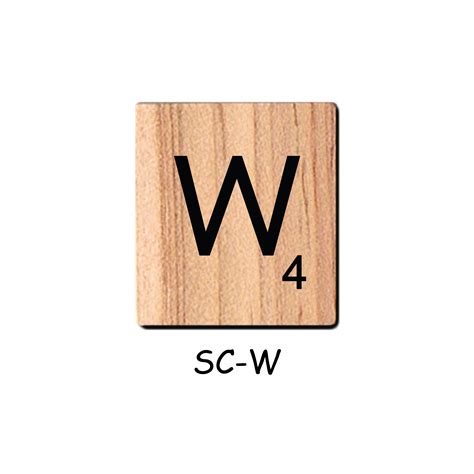 Letter W Wooden Scrabble Tiles Bsiri Games