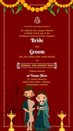 North Indian Wedding Invitation Card Happy Invites Digital Ecard Maker