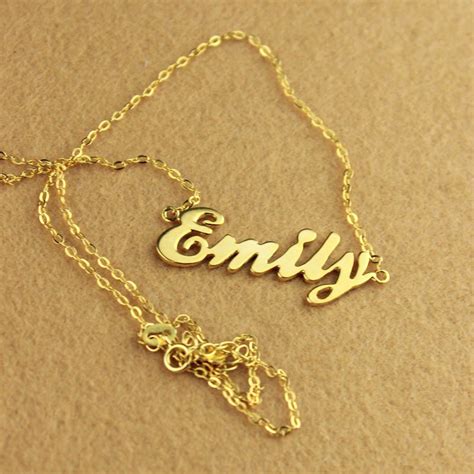 Cursive Nameplate Necklace 18ct Gold Plated