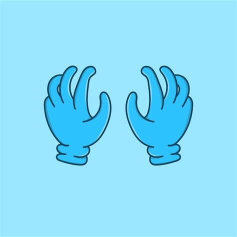 Premium Vector Blue Hand With Gloves Isolated Vector Illustration