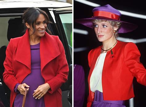 Meghan Markles Tribute To Princess Dianas Red And Purple Look