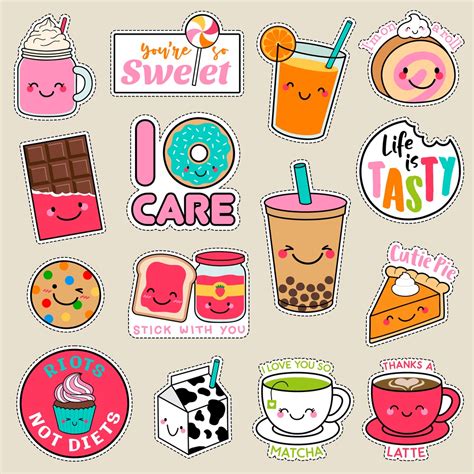Jual Sticker Aesthetic Stiker Estetik Stiker Tumblr Stiker Lucu Murah Makanan Minuman