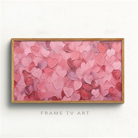 Valentines Day The Frame Tv Art Modern Pink Abstract Hearts Painting