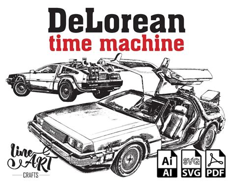 Delorean Time Machine Vector Svg Dmc Delorean Svg Back To Etsy