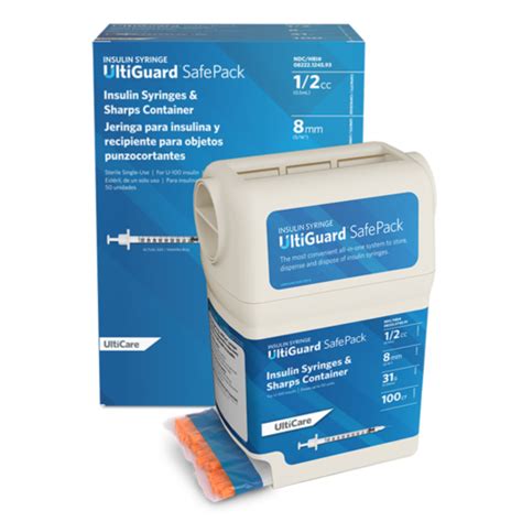 Insulin Syringe Ultiguard Safe Pack Sharps Container Ultimed Inc