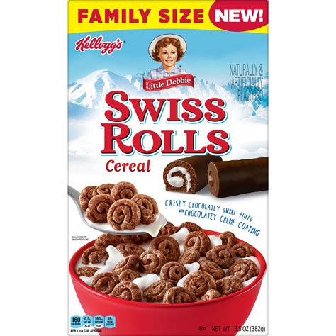 Kelloggs Little Debbie Swiss Rolls Cold Breakfast Cereal 135 Oz