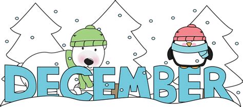 Month Of December Winter Scene Calendar Pictures Clip
